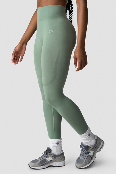 Divine Seamless Tights Wmn Light Moss - undefined
